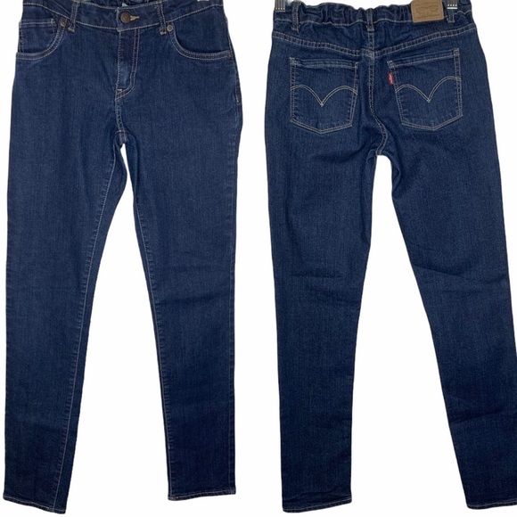 Levi's Other - Levis 711 Dark Wash Jeans Youth Size 16 Skinny Fit Adjustable Comfort Waist